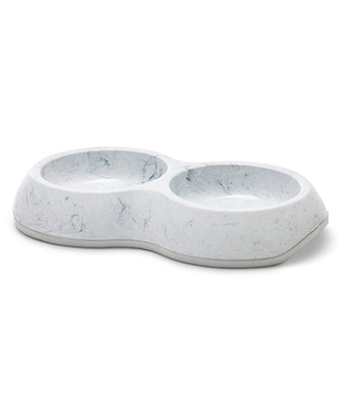 Savic Delice Double Cat Bowl Marble - Grey 0.2l